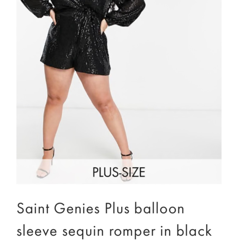 Saint Genies Black Sequin Romper